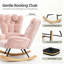 Fauteuil à bascule pour chambre d'enfant, fauteuil d'appoint rembourré à dossier haut et assise capitonnée, 100 kg, rose-33564458