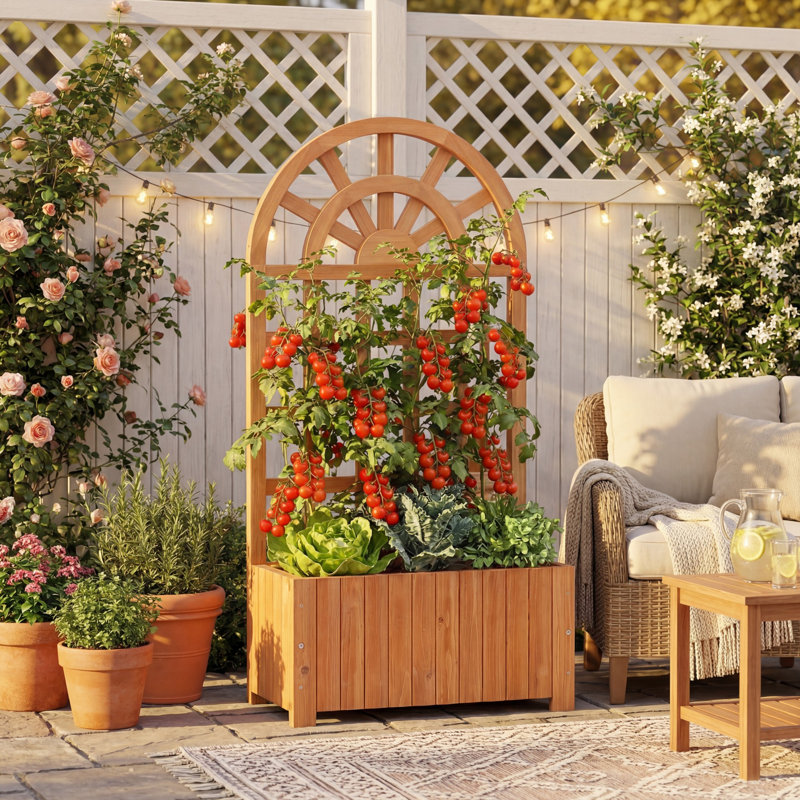 Wood Raised Garden Bed, Brown