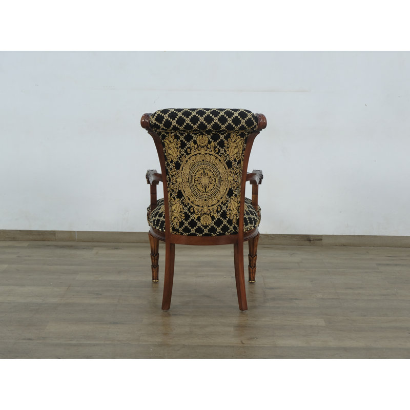 11 Piece Veronica Dining Set With Black Gold Chair, Black/Gold