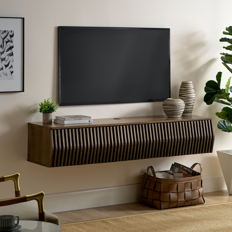 Vaughn 64" Wall Mount TV Stand, Walnut