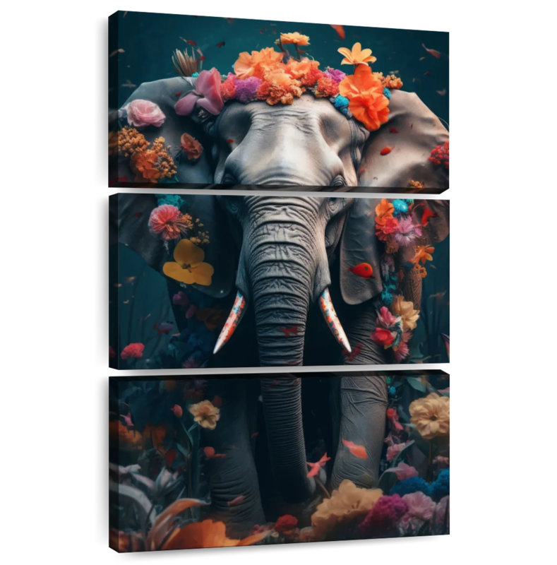 Brampt Elephant Flowers, 45" H x 28" W