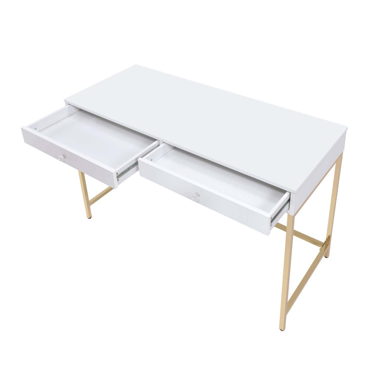 Ottey High Gloss Writing Desk, White