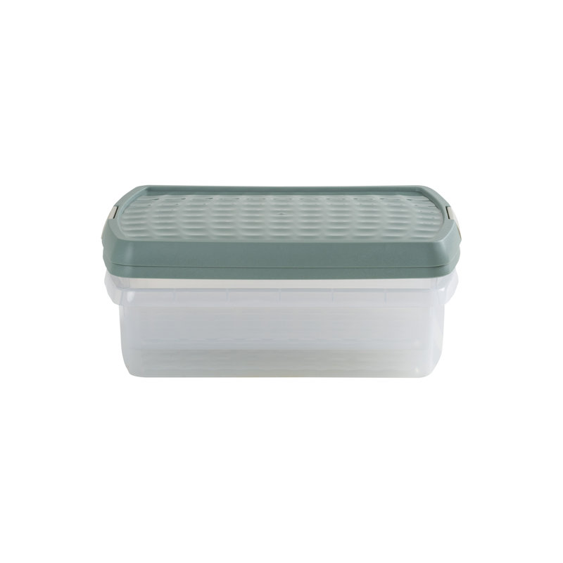 Wham Clip 8.5L Rectangular Plastic Storage Boxes with Secure Clip Lock Lids. L:39 x W:29 x H:10.5cm Clear/Stone/Slate Grey