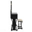 Ensemble de meuble-lavabo unique moderne avec tabouret et tiroirs à miroir pliables de couleur noire 1 pièce-1250476278