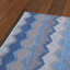 Tapis de sécurité bleu en laine tissé à la main-68029113
