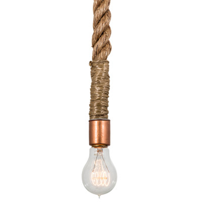 Luminaire suspendu à 1 lumière avec détails en corde Yonkers