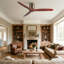 52 Inch American Mordern Cozy Vibrant Natural Style Solid Wood Low Profile Flush Ceiling Fan Without Light-1862858998-1862858889