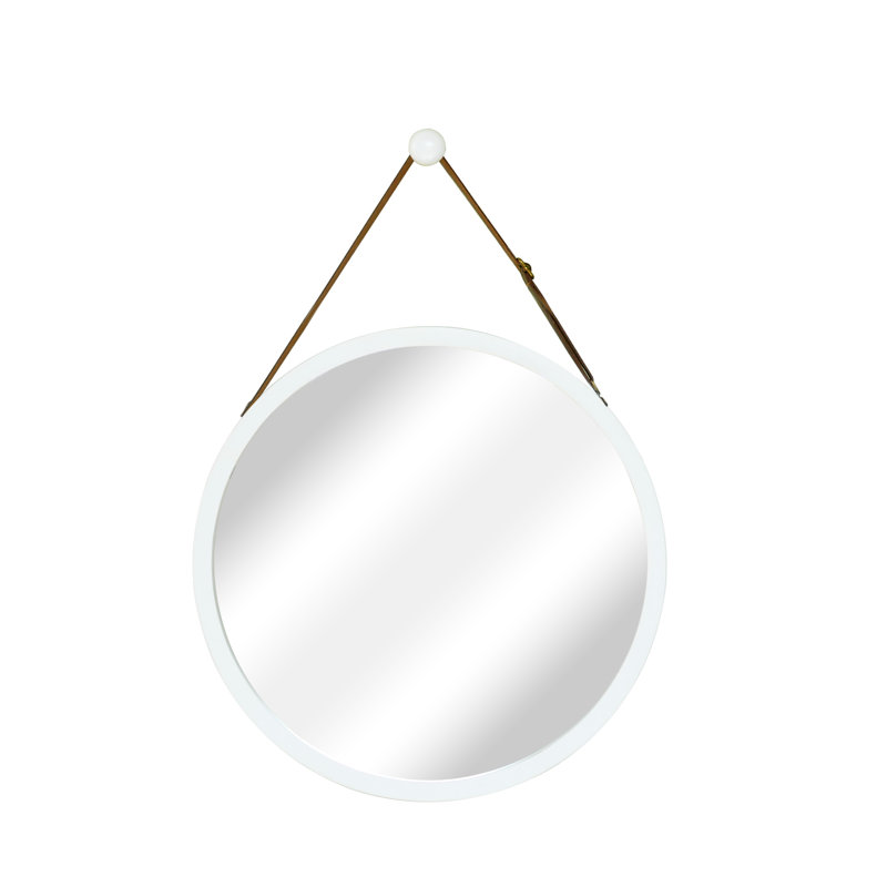 Jeffrey Wood Flat Wall Mirror, 15" H x 15" W, Natural