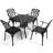 Aluminum Dining Chairs Set with Armrests