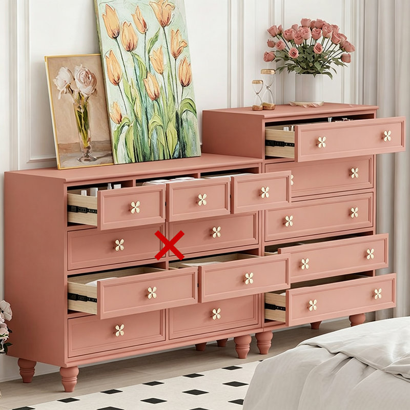 Commode à poignée en laiton à motif trèfle à quatre feuilles
