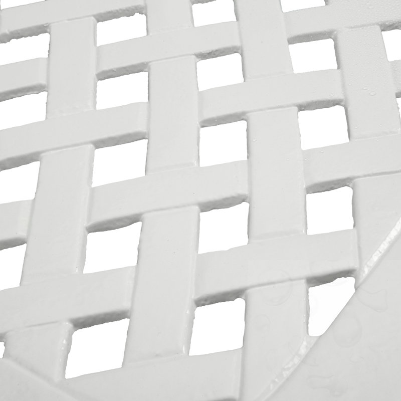 Outdoor Patiotable With Cross Weave Design, White