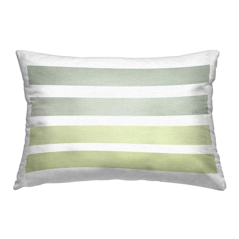 Coussin décoratif d'extérieur à rayures vertes et blanches par Lanie Loreth