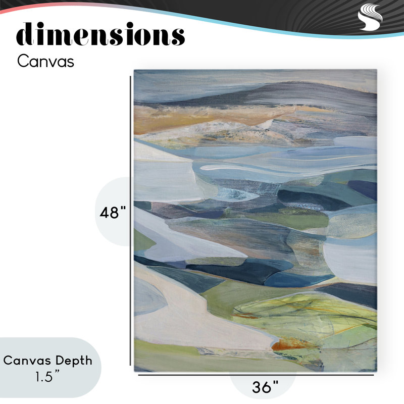 Toile Shifting Horizons Distorsion, design par Farren Lee, H 48 po x l 36 po