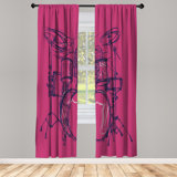 Microfiber Floral Semi-Sheer Rod Pocket Curtain Panels