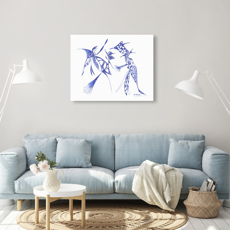 Manuel Roman - Dueling Herons Print by Oliver Gal, 16"H x 20"W, Gallery Wrapped