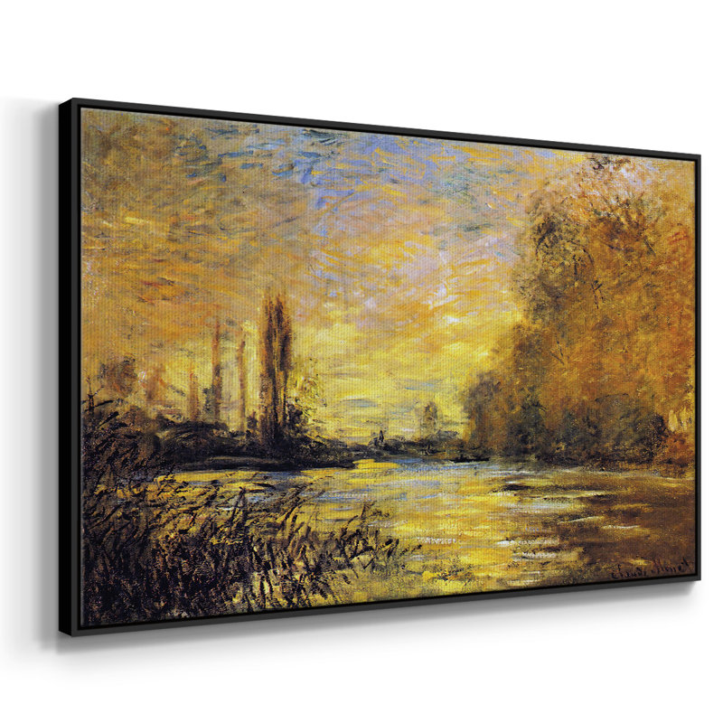 Le petit bras de la seine à Argenteuil, 1876, reproduction d'art sur toile, H 25 po x l 37 po x P 2 po, Noir