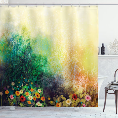 Montoya Floral Shower Curtain with Hooks Included