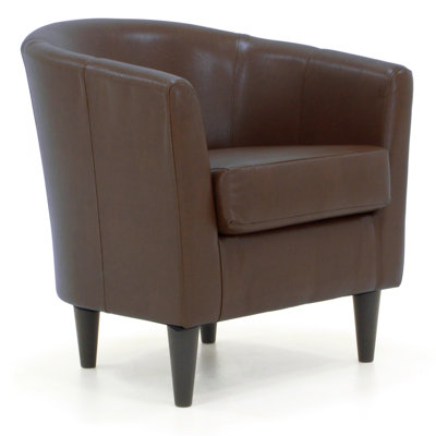 Kronos Faux Leather Barrel Chair