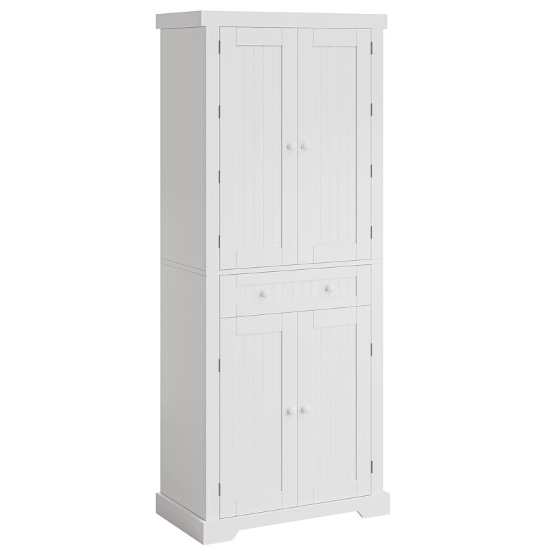 Bulut 72" Tall Kitchen Pantry Storage Cabinet with Motion Sensor Light, Door Shelves and Drawer, Large Bathroom Cabinet with Adjustable Shelves