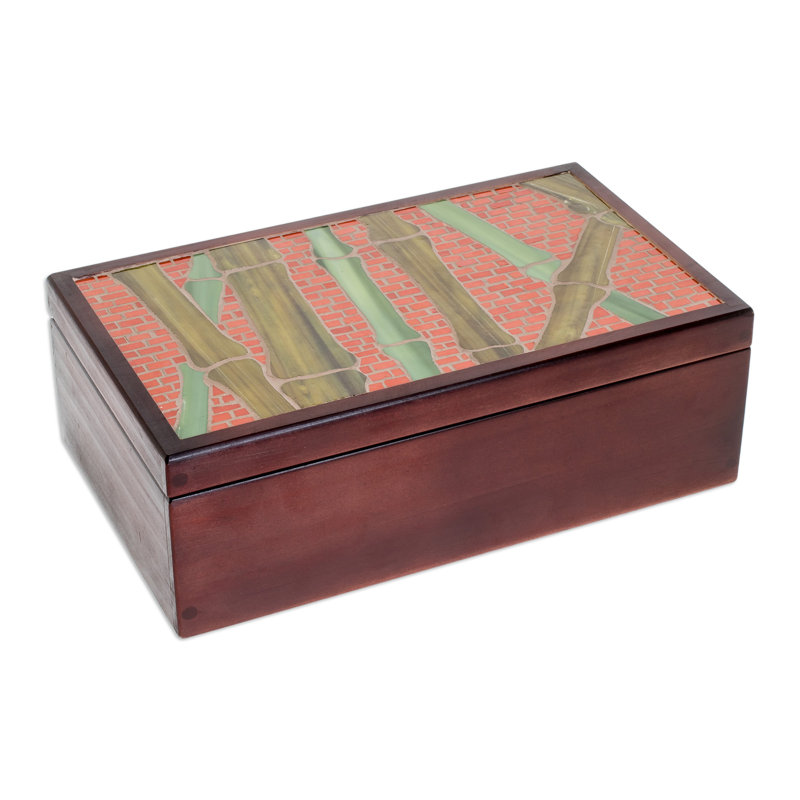 Boîte à thé en bois fabriquée à la main Novica
