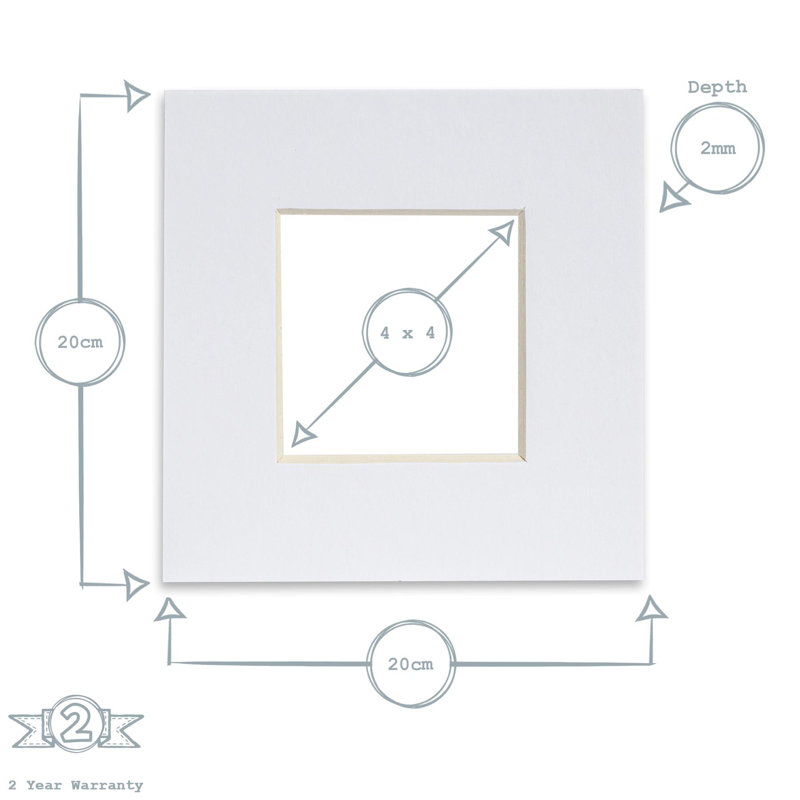 Nicola Spring - Picture Mounts Frames - Photo, White, 20cm H x 20cm W x 0.2cm D