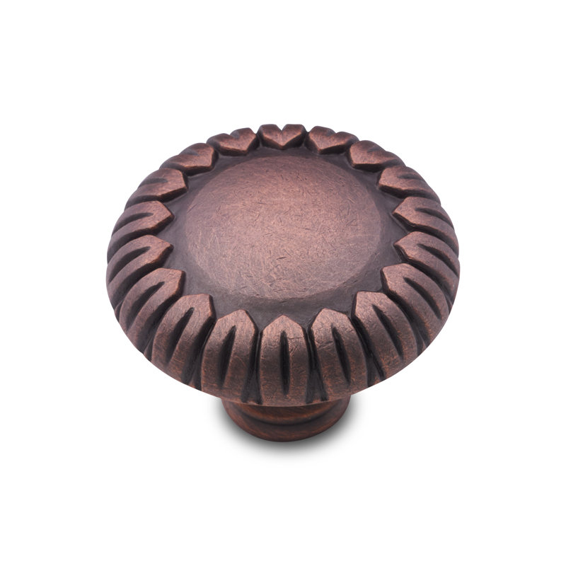 CK Series 1 1/2" Diameter Mushroom Knob, Distressed Copper, Large