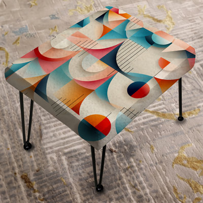 Vintage Revival Cubic Geometric Patterns - Geometric Rectangle Ottoman