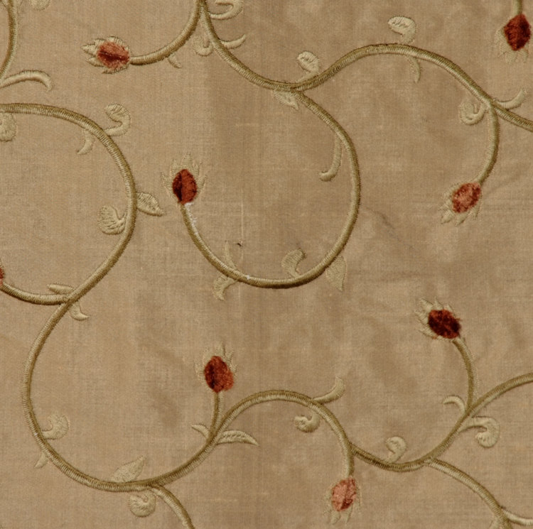 Tissu floral/feuillage Premier, Brun