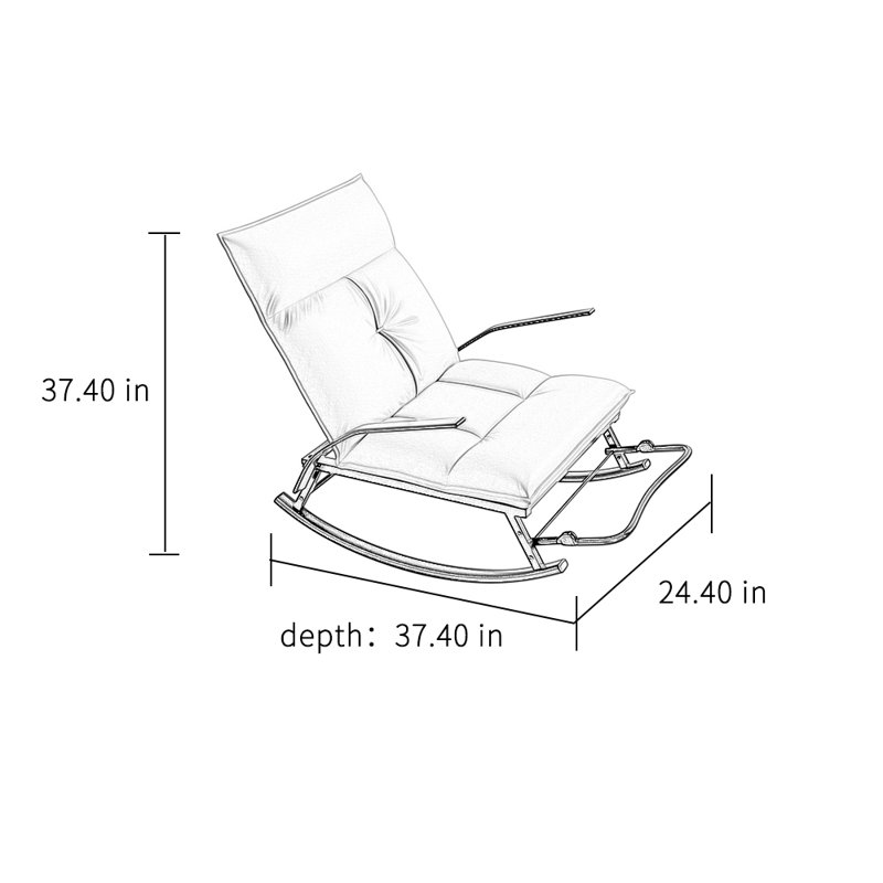 Chaise berçante simple et élégante, Orange