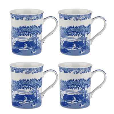 Spode Blue Italian S/4 Mugs 12Oz