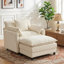 Fauteuil d'appoint surdimensionné en chenille avec repose-pieds-1219660612