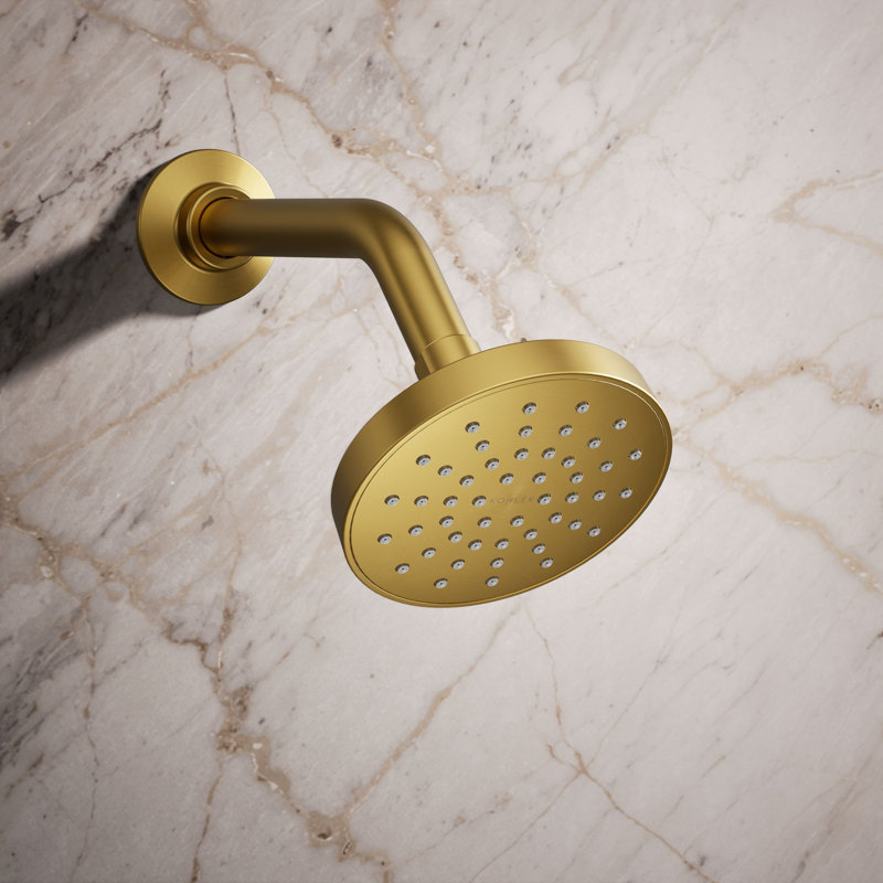 Elate Single-Function Showerhead, 2.5 Gpm, Brushed Brass