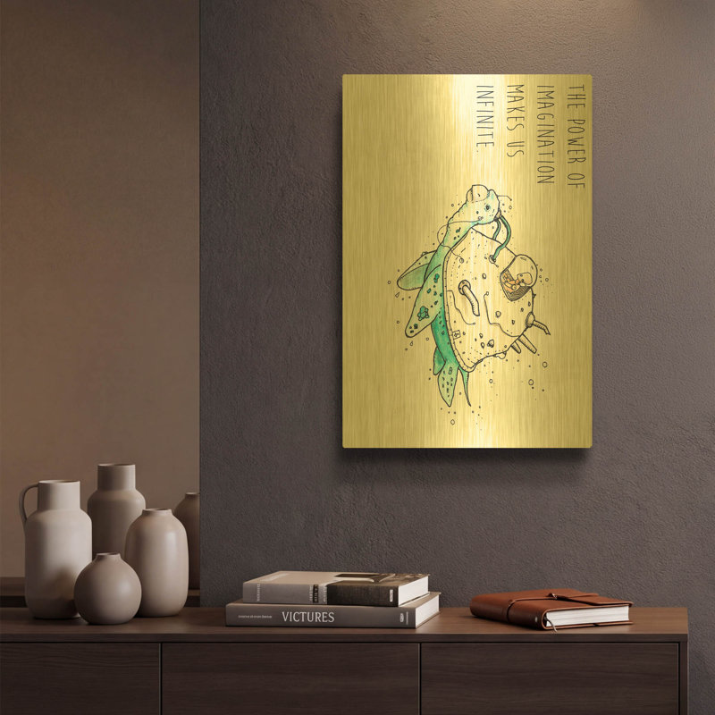  «Imagination» par Craig Snodgrass, art mural en métal doré, 12 po x 16 po, 12 po x 16 po