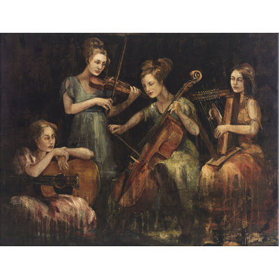 "String Band" par Claudette - peinture sur toile tendue