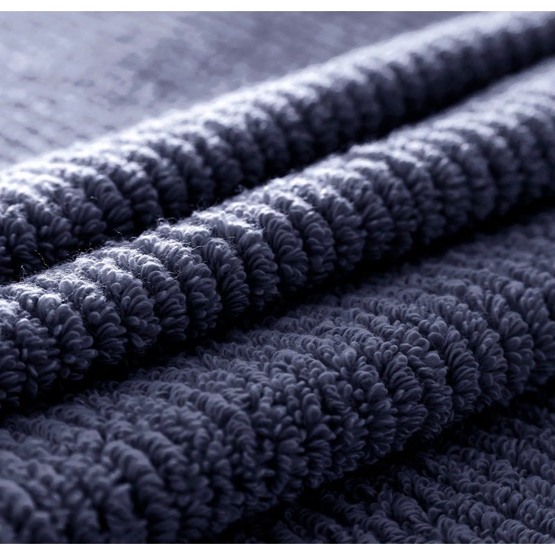 Turkish Ribbed Bath Sheet Set, Coastal Navy, 6 Pieces: 2 Bath Sheet, 2 Washcloth, 2 Hand Towel