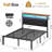 Full Size Bed Frame with Wood Storage Headboard, Charging Station and LED Lights, Noiseless, Easy Assembly, No Box Spring Needed-2091998865-2105525318