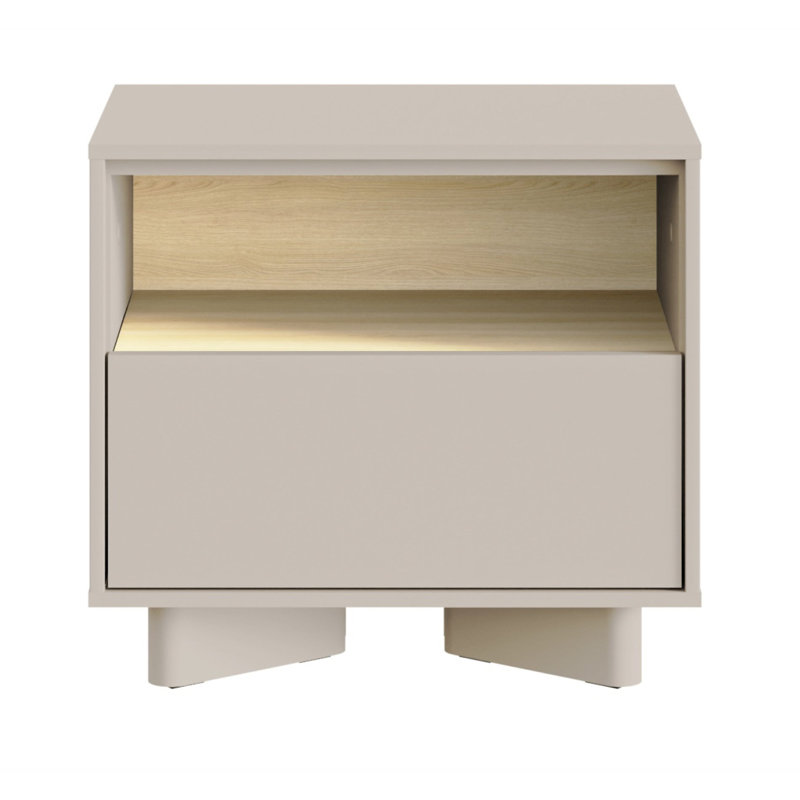 Jamilla 50cm W Manufactured Wood Bedside Table