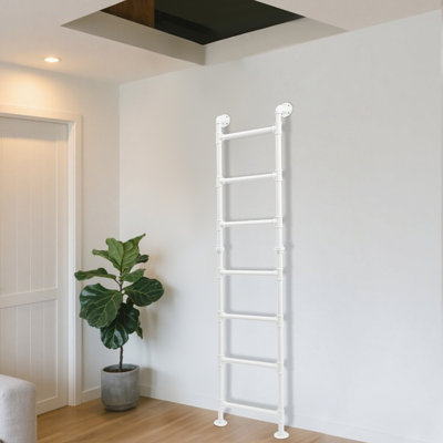 Metal 7 Step Ladder For Attic Loft/Dorm, Wall Mounted Metal Bunk Bed Ladder, Window Well Egress Ladder((74.8In(H))