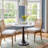 Mickley Round Marble Top Metal Base Dining Table