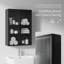 Armoire de rangement murale à porte en verre pour la salle de bain, la cuisine et le salon - Design minimaliste moderne avec trois tablettes et une structure en métal