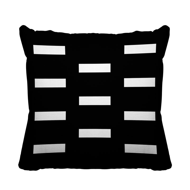 Luella Geometric Outdoor Reversible Throw Pillow, 15H" x 15W", Black