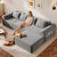 Canapé modulaire de 105,5 po, canapé modulaire avec repose-pieds et 4 coussins, sièges profonds en forme de L pour le salon, canapé rembourré en chenille minimaliste moderne, aucun assemblage requis-1275019936-1275019943
