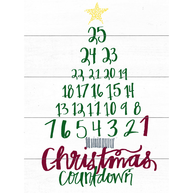 «Christmas Countdown Tree», impression sur toile tendue, H 16 po x l 12 po