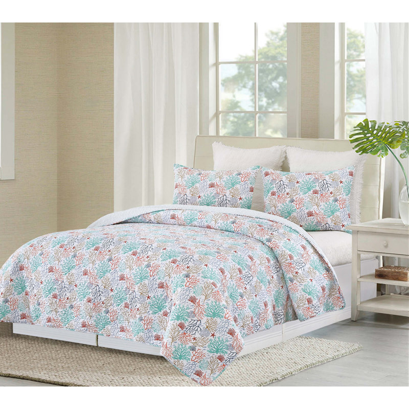 Ensemble de literie 3 pièces pour lit double / grand Coral Cove, Double/Grand