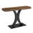 Console Table, Rustic Brown MDF, 39 Inch Geometric Black Metal Base