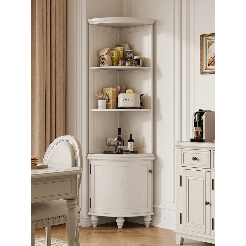 Armoire de coin en bois massif de style américain