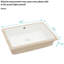 Lavabo de salle de bain rectangulaire encastré en céramique 18 "avec débordement 18" X 12 "- Design élégant, surface lisse pour rénovation style classique blanc moderne, toilettes résistantes aux acides