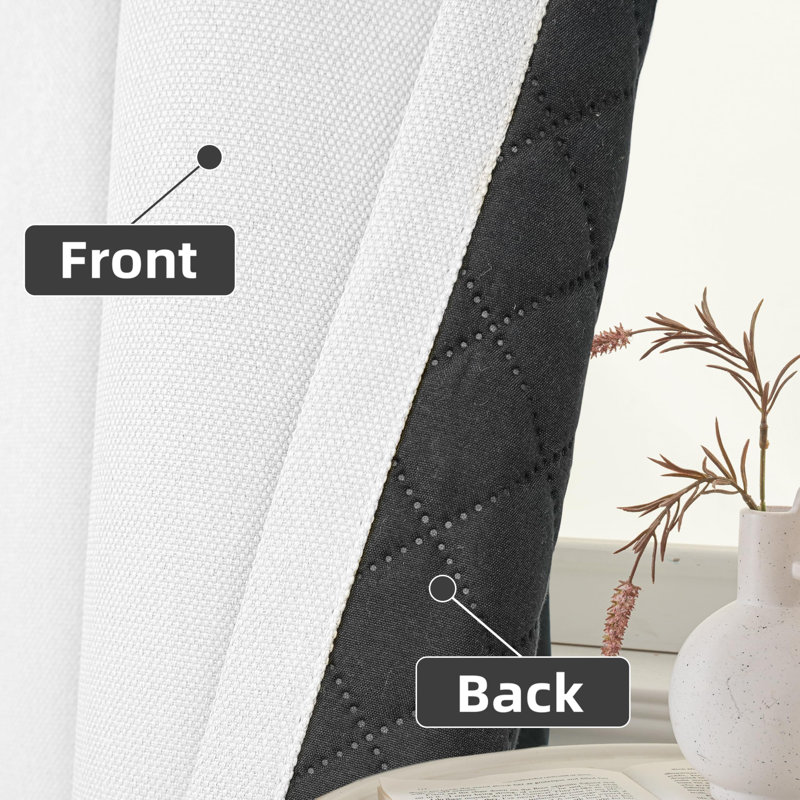 Rideau simple occultant et texturé Oakridge, L 52 po x L 72 po, Blanc