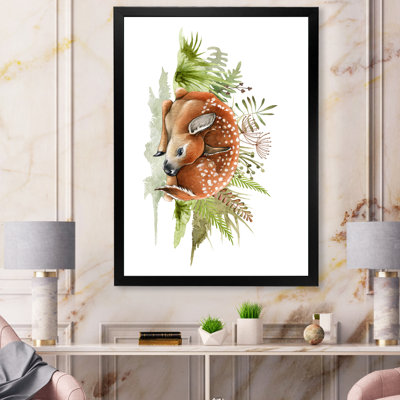 «Forest Deer Cub In The Grass», reproduction sur toile
