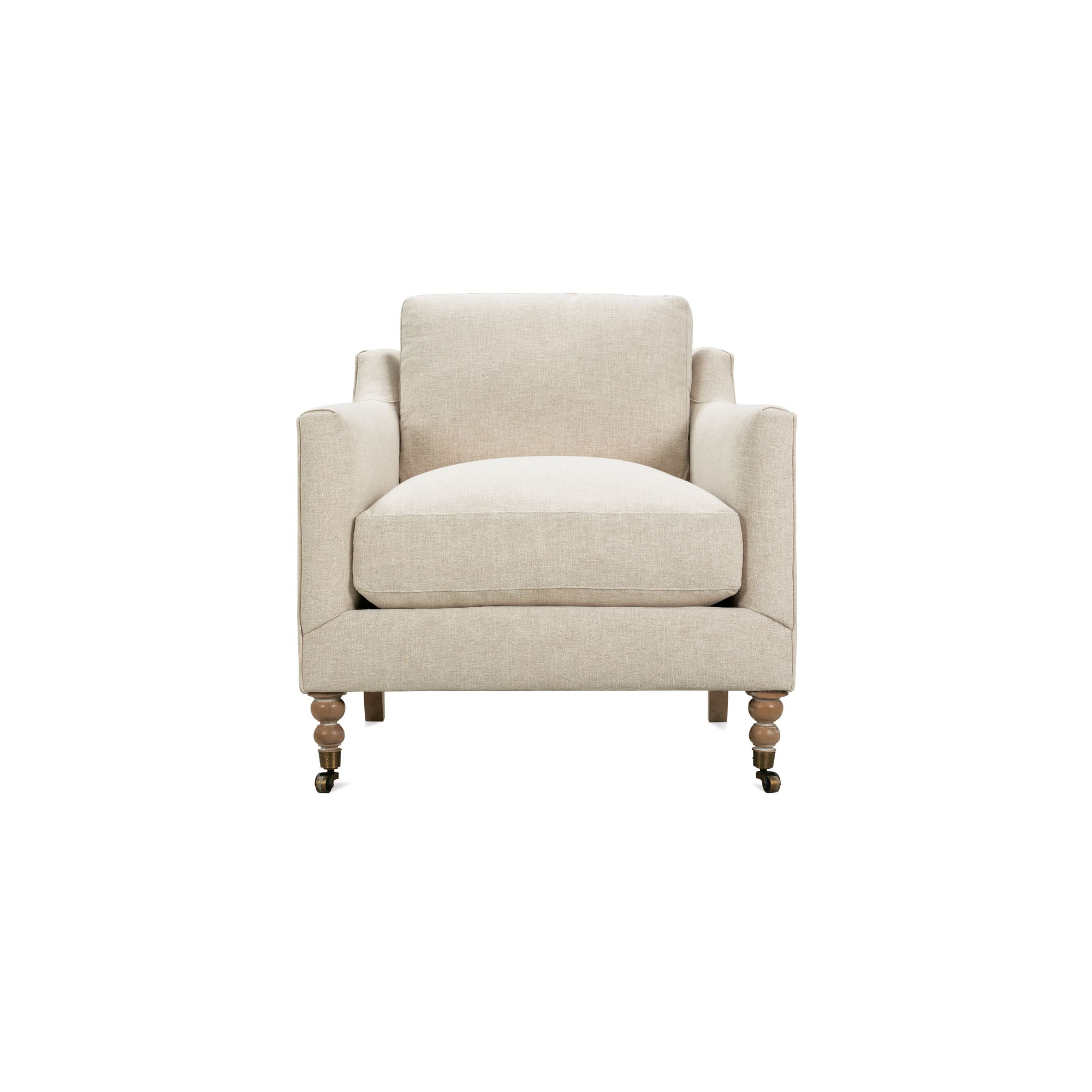 Madeline 33" W Armchair, Straw (BU102-28), Washed Oak